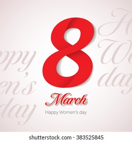 8 March Women's Day greeting card design template. March 8 invitation card. Background template for International Women's Day. Vector illustration.