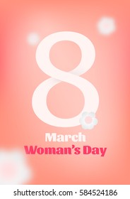 8 March Women's Day greeting card template