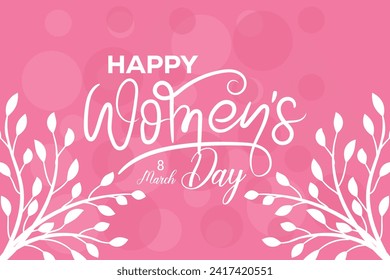 8 March, women's Day holiday greeting card and Happy Women's Day banner design, placard, card, and poster design template and standard color, International Women's Day celebration,