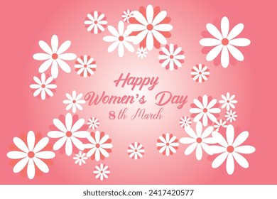 8 March, women's Day holiday greeting card and Happy Women's Day banner design, placard, card, and poster design template and standard color, International Women's Day celebration,