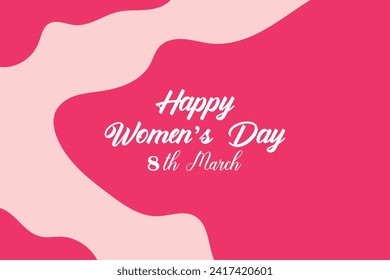 8 March, women's Day holiday greeting card and Happy Women's Day banner design, placard, card, and poster design template and standard color, International Women's Day celebration,