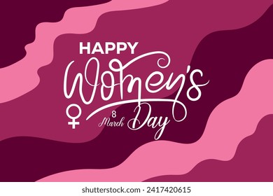 8 March, women's Day holiday greeting card and Happy Women's Day banner design, placard, card, and poster design template and standard color, International Women's Day celebration,