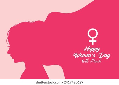 8 March, women's Day holiday greeting card and Happy Women's Day banner design, placard, card, and poster design template and standard color, International Women's Day celebration,