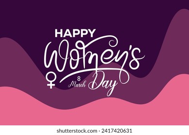 8 March, women's Day holiday greeting card and Happy Women's Day banner design, placard, card, and poster design template and standard color, International Women's Day celebration,