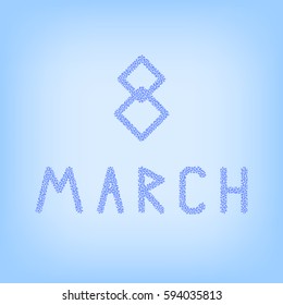 8 March Women's Day. holiday poster, banner. abstract petals. blue background. vector illustration