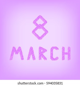 8 March Women's Day. holiday poster, banner. effect sampled. pink background. vector illustration