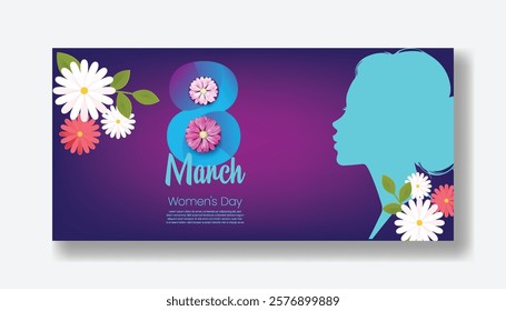 8 march women's day horizontal web banner and social media cover header ads with realistic flower illustration background
mothers day web banner invitation greetings spring card