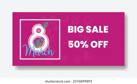 8 march women's day horizontal web banner and social media cover header ads with realistic flower illustration background
mothers day web banner invitation greetings spring card