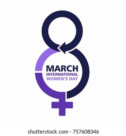 8 March Women's Day. International women's day background. Greeting card template.