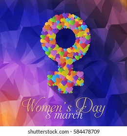 8 March Women's Day Low Poly Background