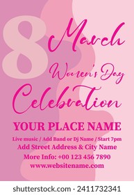 8 March Women's day party  flyer poster social media post design