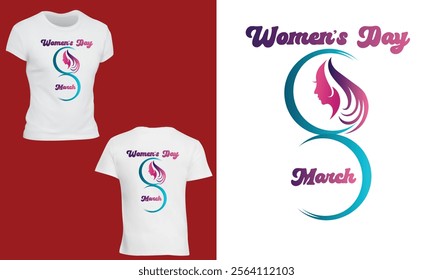 8 march Women's Day simple T-shirt Design. Hand drawn lettering women day t-shirt design. Hand drawn typography design. Spring Mother's day holiday vector illustration for logo, label, print.