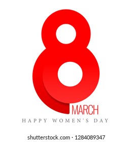 8 March. Women's day vector greeting card. Vector illustration
