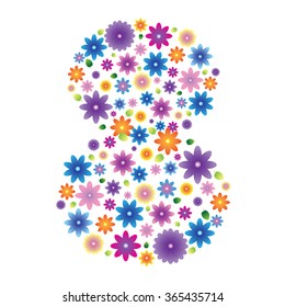 8 March, women's day. Vector illustration.