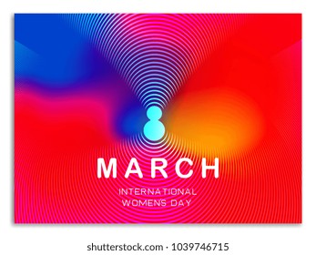 8 March Women's Day Water Colors Style Abstract Background Vector Greeting Card, Flyer, Poster Design