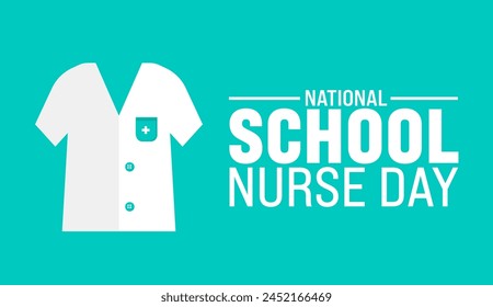 8 may School Nurse Day background template. Holiday concept. use to background, banner, placard, card, and poster design template with text inscription and standard color. vector illustration.