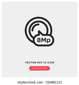 8 megapixel camera vector icon