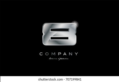 8 metal silver logo number on a black blackground