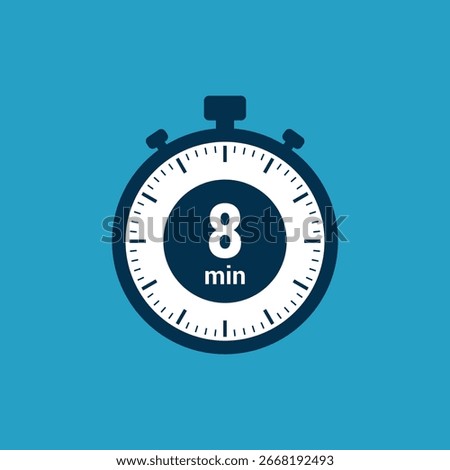 8 min clock icon time vector illustration design symbol