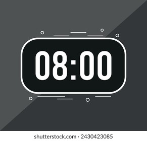 8 minutes. Vector clock counting time. Timer to set minutes