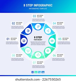 8 Modern Diagram Flow Step pie Infographic