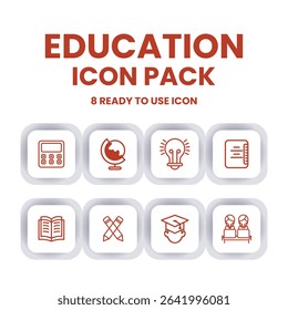 8 Modern Flat Icons for Digital Learning