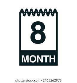 8 month calendar icon vector illustration eps