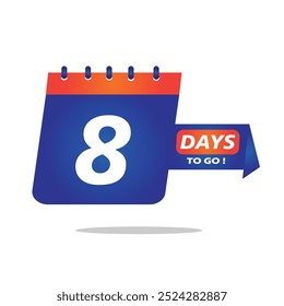 8 More Day. 8 Day Icon. 8 Day Vector illustration