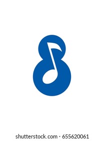 8 Music  logo vector template