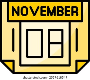 8 November Filled Style Icon Design