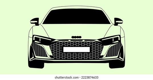 8 november,2022; audi front view car ,vector illustration.