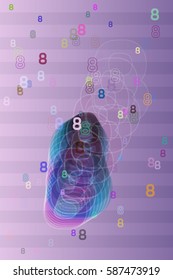 8 Number art design