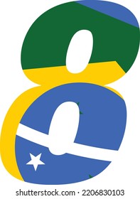 8 number brazil flag numero oito brasil