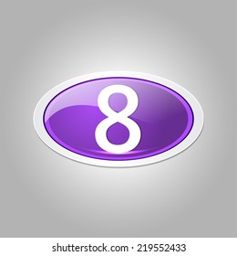 8 Number Elliptical Vector Purple Web Icon Button