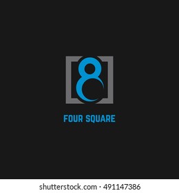 8 Number logo design vector