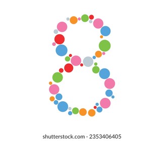 elemento de diseño de logotipo de 8 números 