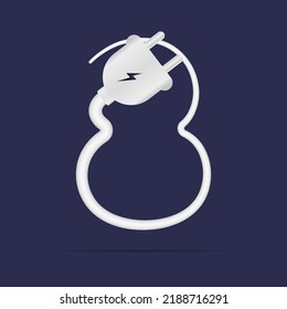 8 number logo electric power plug. İsolated vector typeface for power design, application logo, energy identity, charging things etc.