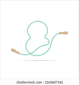 8 number logo made of jumping rope. Vector isolated font app logo, sports and healty design and more
