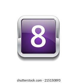8 Number Rounded Corner Vector Purple Web Icon Button