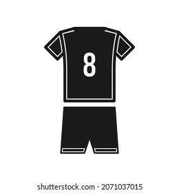 8 number soccer jersey icon isolated on white background. Sports apparel symbol modern, simple, vector, icon for website design, mobile app, ui. Vector Illustration