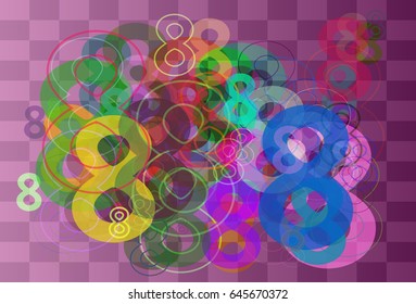 8 Number template art