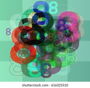 8 Number template design