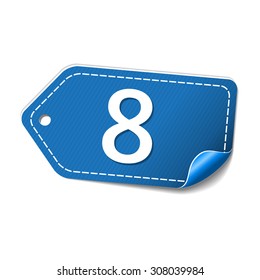 8 Number Vector blue Web Icon