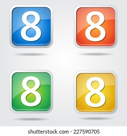 8 Number Vector Colorful Web Icon