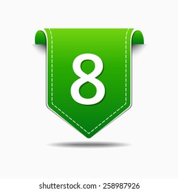 8 Number Vector Green Web Icon