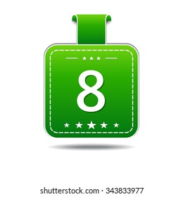 8 Number Vector Green Web Icon