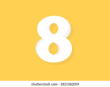 8 Number vector,  modern layers design font. Eps10 illustration             