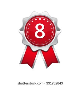 8 Number Vector Red Web Icon