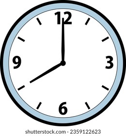 8 o'clock hand clock simple icon illustration