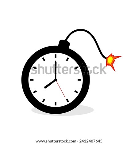 8 o'clock timer bomb illustration clip art vector editable